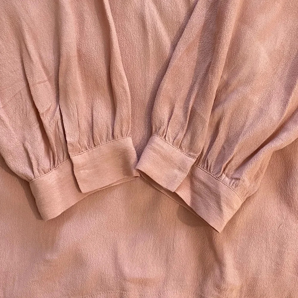 MADEWELL lace up peasant blouse top dusty rose S - Picture 7 of 10